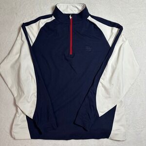 FootJoy FJ Mens 1/4 Zip Golf Pullover L Navy White RCC EST 1909 Zip Athleisure